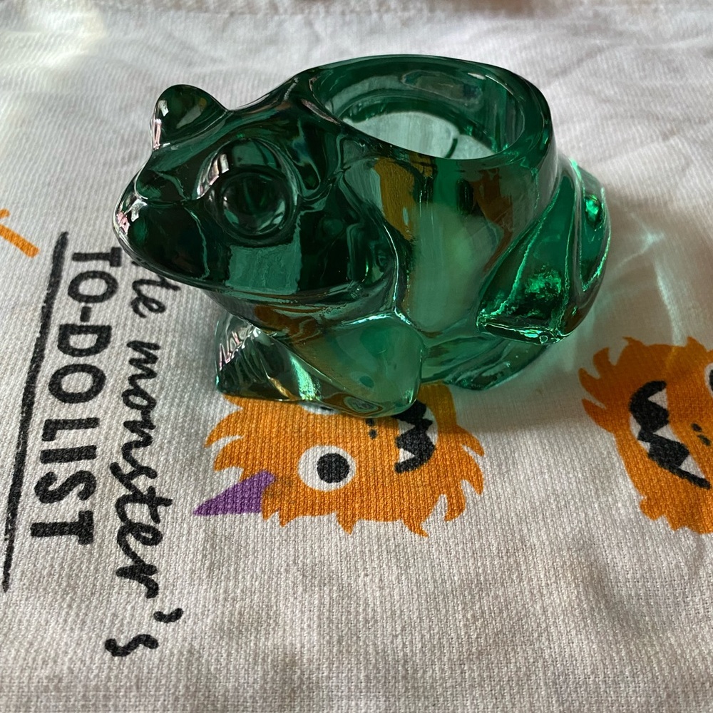 Indiana Glass Frog Votive Candle Holder